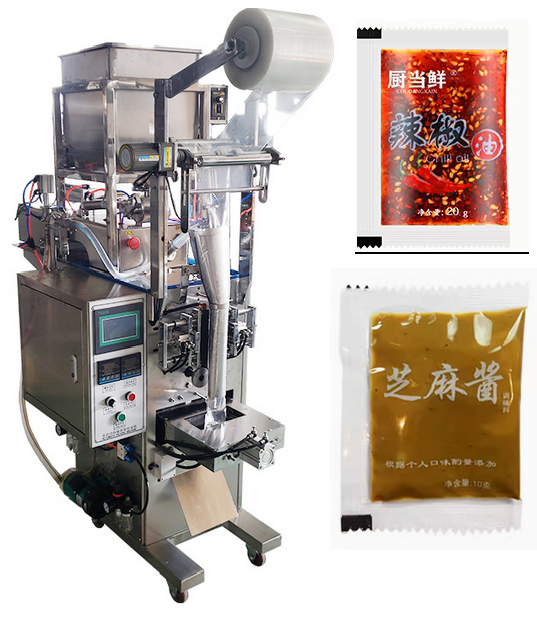 河北涼皮調料自動包裝機/石家莊辣椒油小袋自動包裝機